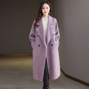 阔版高端韩版双面羊绒大衣女长款2025年新款秋冬100纯羊毛呢外套