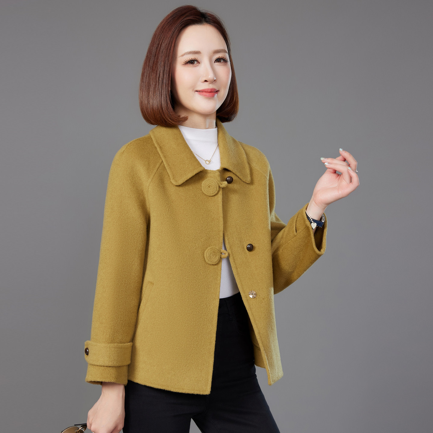 双面羊绒大衣女100纯羊毛呢外套图片