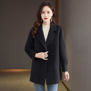 小个子羊毛呢外套 2025年超火新款 高端小西装 双面羊绒大衣女中长款