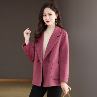 2025年新款 双面羊绒大衣女中长款 秋冬小个子羊毛呢外套 小西装 短款