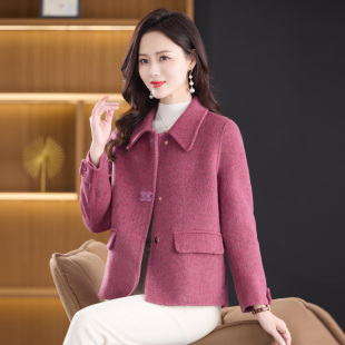 小个子羊毛呢子外套 2025年新款 减龄年轻妈妈款 双面羊绒大衣女短款