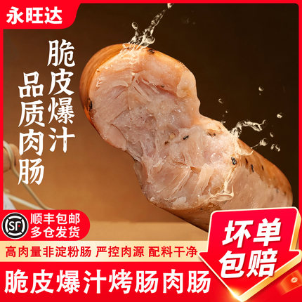 永旺达肉肠火山石烤肠纯脆皮热狗肠爆汁台式香肠空气炸锅烧烤食材