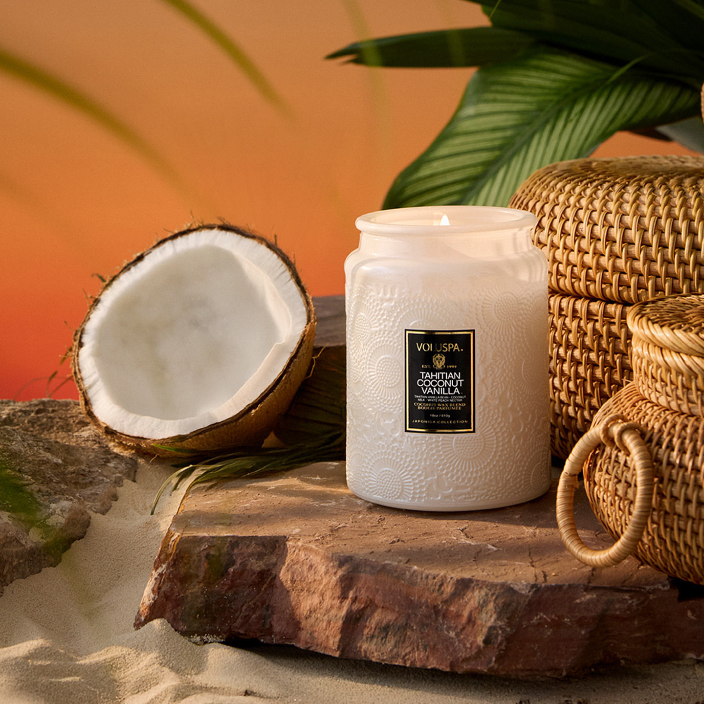 voluspa大溪地椰子香薰蜡烛盒卧室氛新结婚高级感生日情人节礼物