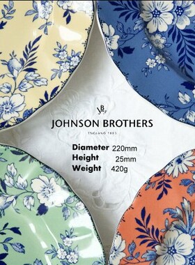 原单出口英国Johnson Brothers外贸餐具四色碎花盘子装饰盘杯子