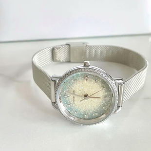 迪士尼满天星石英表女轻奢小众钢带手表高级感腕表送女士生日礼物
