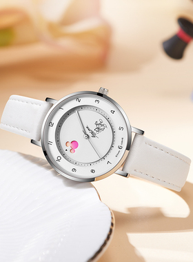 迪士尼正品手表女2025新款学生石英表时尚简约白色腕表生日礼物