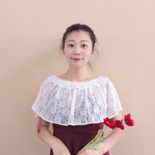 2022新款春夏秋冬季韩版女式蕾丝披肩珍珠假领子圆领蕾丝围脖假领