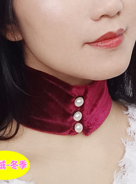 Y891新款流行欧美网红优雅脖子饰品颈带个性多色金丝绒项圈围脖带