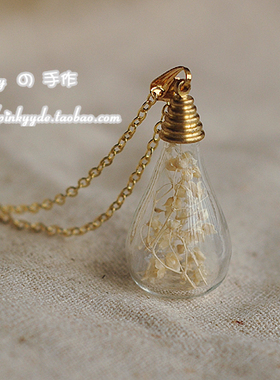 水滴玻璃装饰项链毛衣链