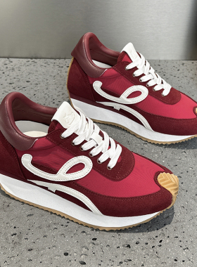 欧洲站8cm内增高厚底德训鞋2025春季新款小个子阿甘鞋运动休闲鞋