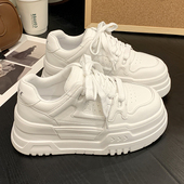 欧洲站真皮小白鞋 欧货小个子运动休闲板鞋 女厚底增高2025秋季 新款