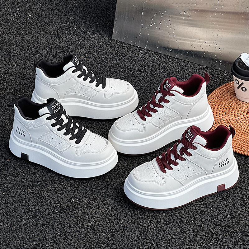 欧洲站高帮小白鞋女真皮2024秋冬季新款加绒二棉厚底运动休闲板鞋,女鞋,高帮鞋,淘宝优惠券,粉丝福利购,淘宝优惠卷