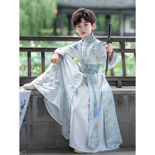 中秋男孩汉服2025新款儿童新中式国风唐装大师古装春秋男孩飞鱼装