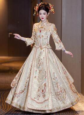 香槟色秀禾服2025新款新娘结婚中式婚纱敬酒服高级奢华重工龙凤褂