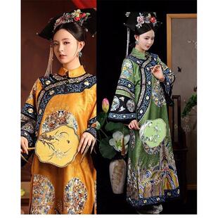清朝皇太后服装皇后吉服清代女宫廷故宫写真印花中国古装氅衣旗装