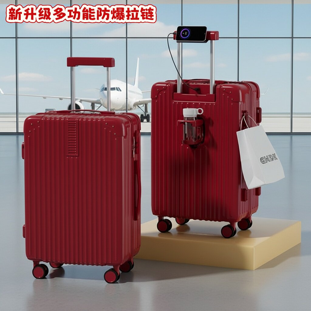 大容量新款防爆拉链行李箱万向轮旅行箱男女拉杆箱结实耐用密码箱