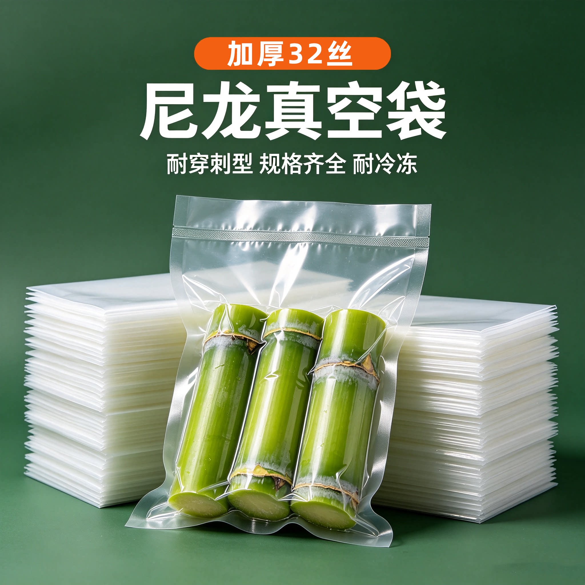 32丝尼龙真空食品包装袋商用烧鸡加厚透明真空机压缩密封塑封袋子