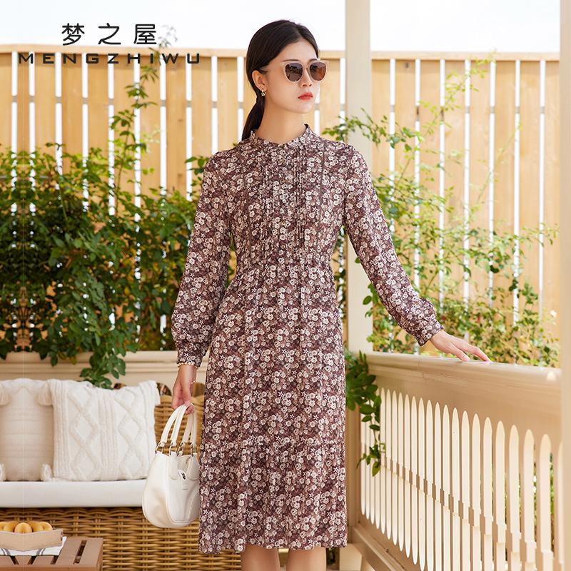 碎花裙雪纺复古梦之屋连衣裙