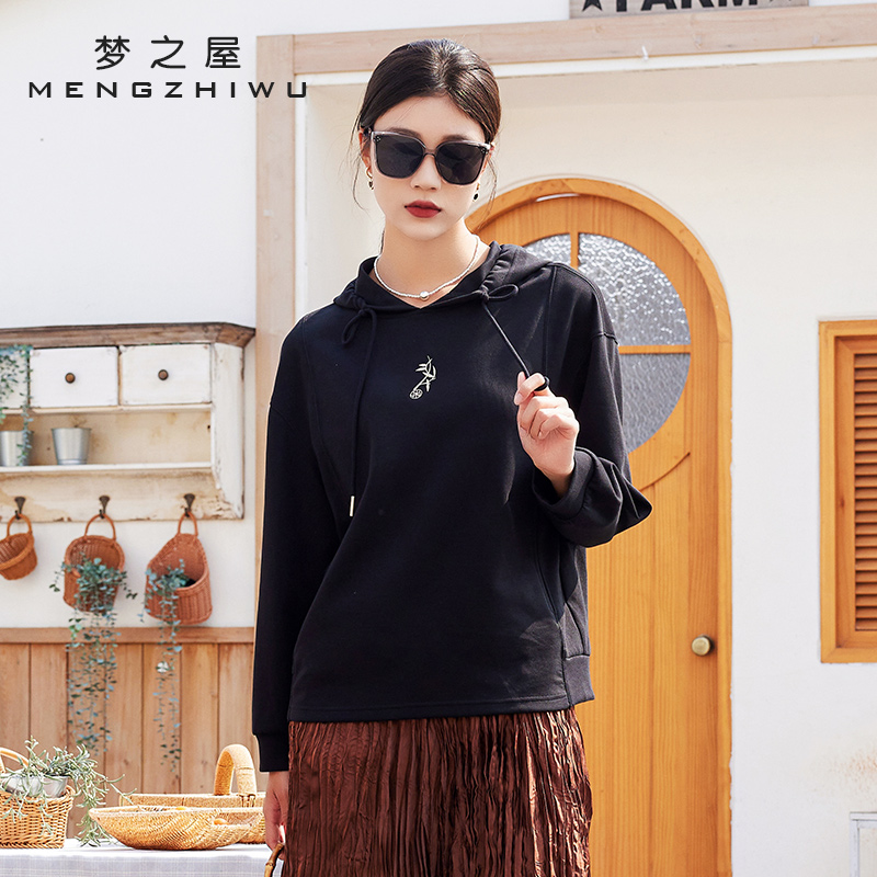 梦之屋新款韩版套头连帽卫衣女