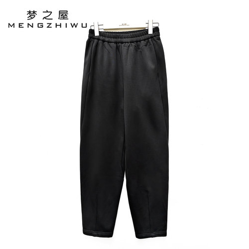 梦之屋松紧腰宽松加绒卫裤休闲裤