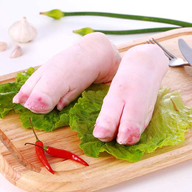 蔡记猪肉店 新鲜猪前蹄带筋 猪前脚 猪脚蹄 猪后脚500克 当天现宰