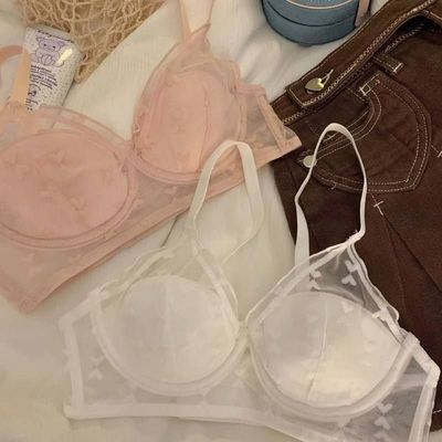 蕾丝内衣女薄款无钢圈小胸聚拢