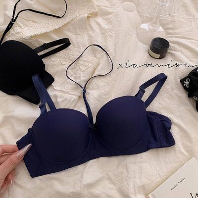 新款性感心机挂脖式美背内衣女小