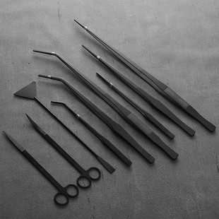 水草剪刀不锈钢波浪剪长镊子夹子刮藻刀鱼缸种植造景修剪工具套装