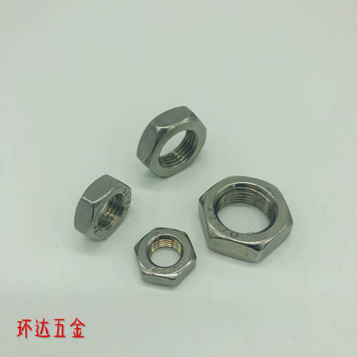 不锈钢薄型细牙螺母GB54气缸螺帽M10M12M14M16M18M20*1X1.25X1.5