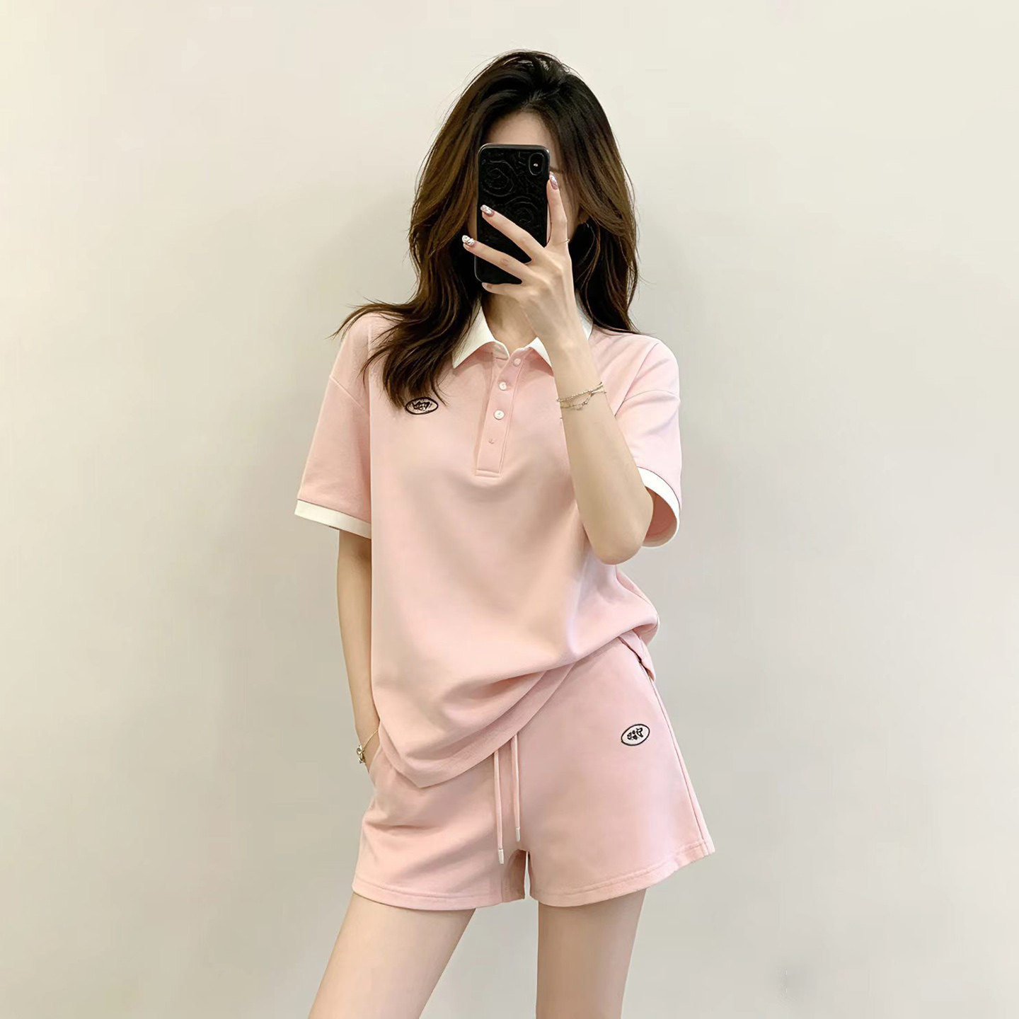 高级感休闲运动套装女2026新款慵懒风韩版巨好看粉色运动服两件套