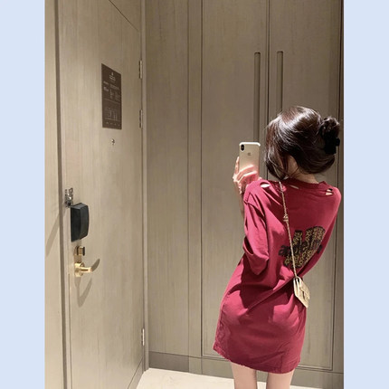 慵懒风大版印花短袖t恤女夏季韩版设计感小众宽松时尚减龄上衣潮