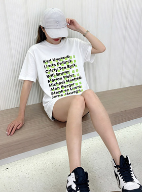 美式白色短袖t恤女夏宽松中长款显瘦百搭设计感小众慵懒风上衣潮