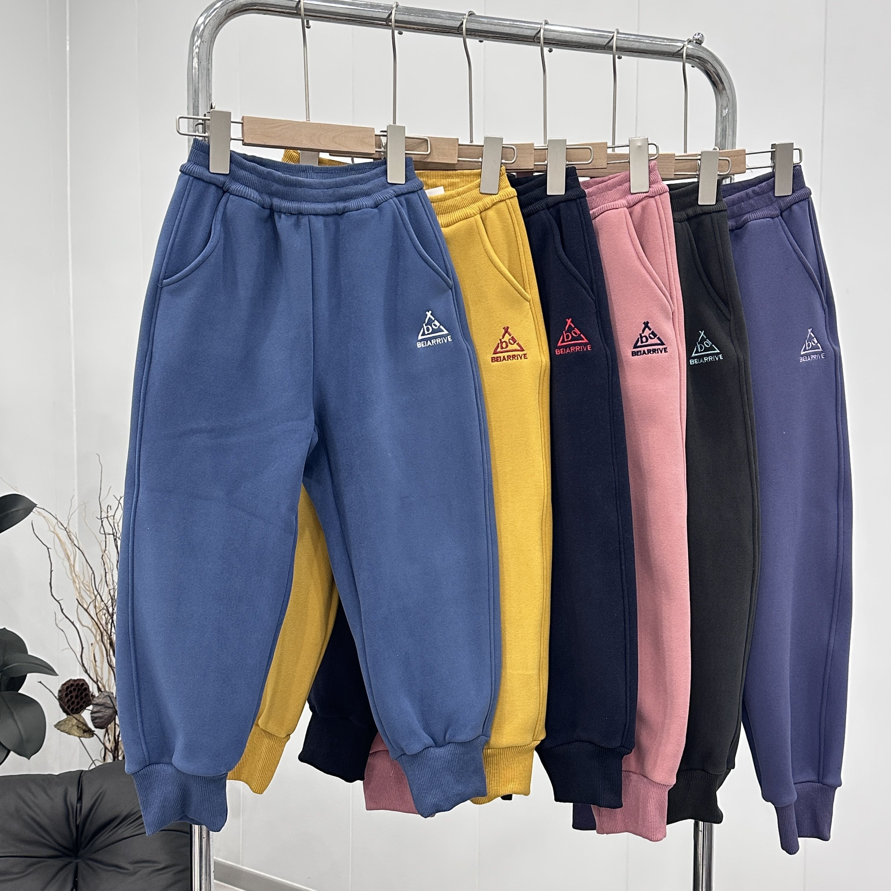 儿童冬季新款刺绣加绒卫裤DD