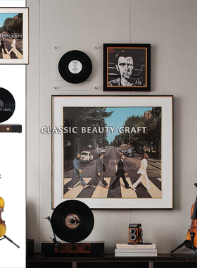 现代简约样板间音乐主题挂画客厅家饰软装搭配套装唱片机相机模型