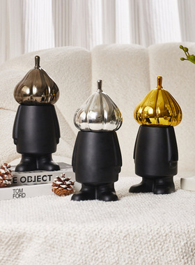 现代简约样板房软装饰品壁龛摆件抽象南瓜人摆件酒柜书房装饰品