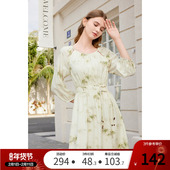 2026年春装 新款 气质竹韵印花中国风新中式 百图女装 中长款 连衣裙