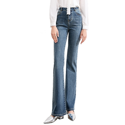 betu百图高腰牛仔裤女微喇裤2025年秋季新款显瘦长裤百搭丹宁裤