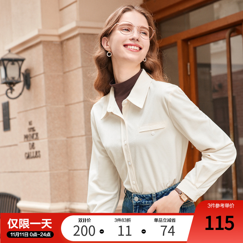 长袖衬衫betu百图简约