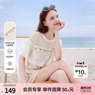 betu百图波西米亚风镂空针织毛衫女薄款2026年夏季新款短袖线衣