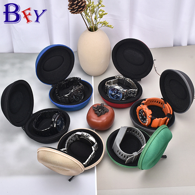 手表收纳盒男女表盒单只抗压防摔圆形表盒腕表保护盒随身便携盒子