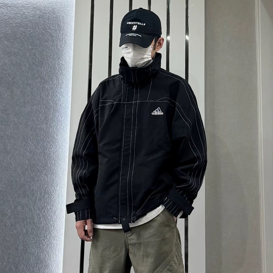 阿迪达斯男防风宽松运动夹克