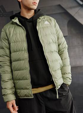 Adidas/阿迪达斯新款男士舒适修身立领25年运动羽绒服 KG3153