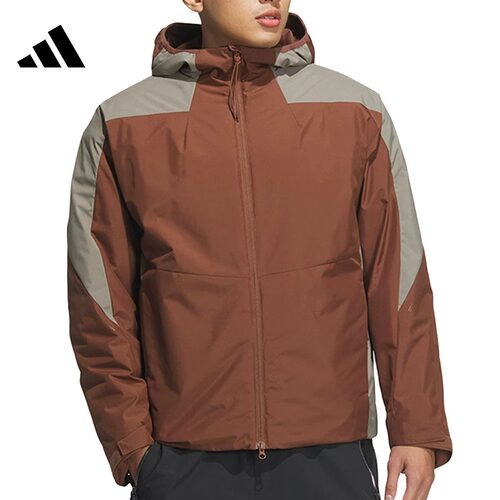 Adidas休闲宽松连帽梭织夹克外套