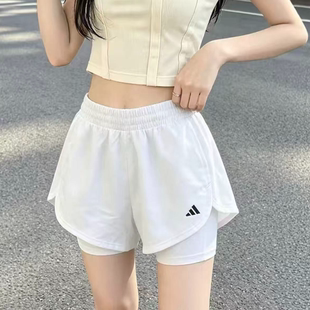 Adidas阿迪达斯正品女子二合一防走光瑜伽健身运动训练短裤KB3141
