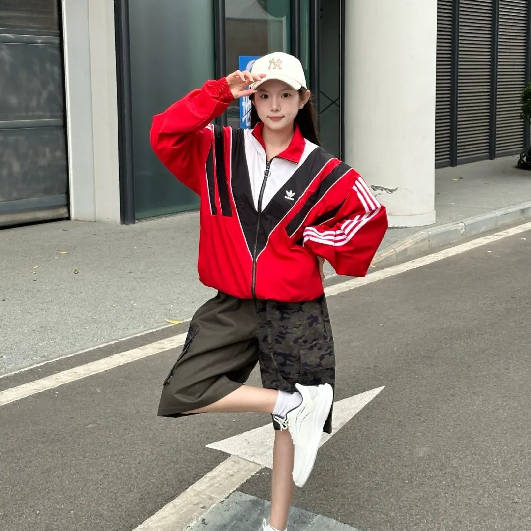Adidas阿迪达斯三叶草女2026春秋新款复古立领防晒防风外套运动服