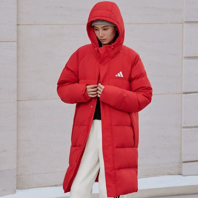 阿迪达斯高级感超好看长款羽绒服