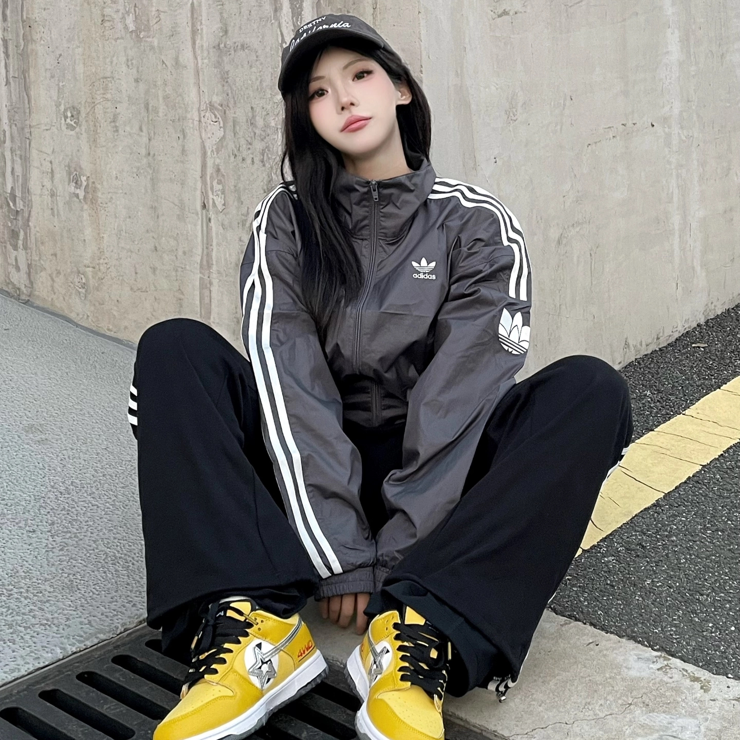 三叶草外套拉链春季长袖夹克男女