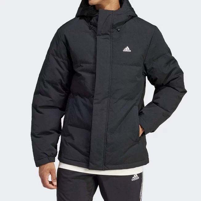 阿迪达斯连帽男款防风羽绒服外套