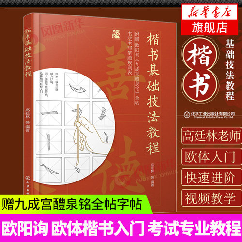 楷书基础技法教程 楷书书法 字帖 欧阳询 欧体楷书入门 考试专业教程 易学易懂 赠九成宫醴泉铭全帖字帖 随书附赠了视频讲解