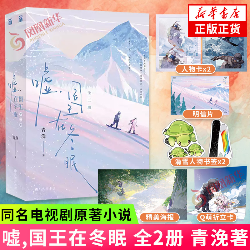 嘘.国王在冬眠 全2册 青浼著 电视剧原著小说【赠海报+Q萌折立卡+人物卡+明信片+书签】新增未公开番外 单板滑雪题材 青春文学小说
